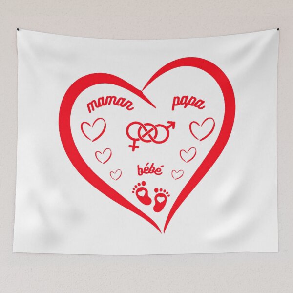Item preview, Birth Heart Illustration: Love of Mom, Dad, and Baby designed and sold by LIAMRIVIERART.