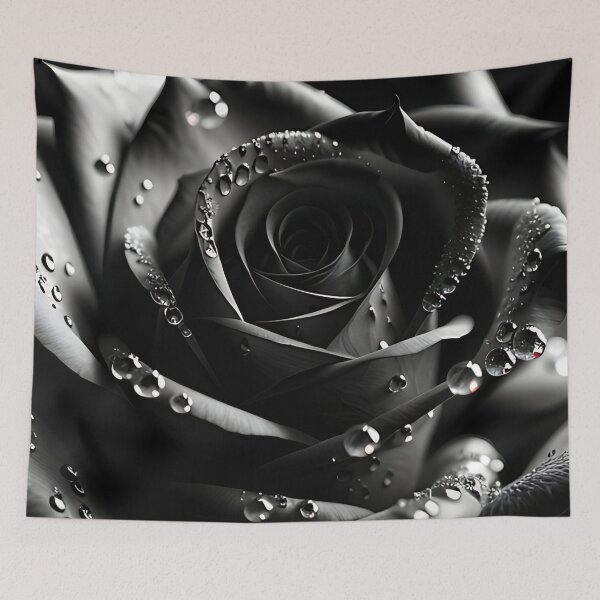 Item preview, Black Rose with Water Droplets designed and sold by Mothrrr.
