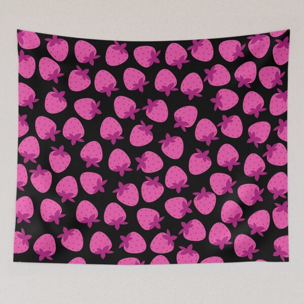 Item preview, pink strawberry field summer cute nature fruit girly pattern designed and sold by DesignYourWaystore.