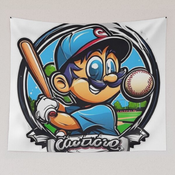 Item preview, Cartoon Character Playing Baseball  designed and sold by HarmonyGuitars.