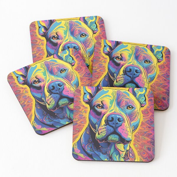 Item preview, Psychedelic Rainbow Swirl Pitbull designed and sold by anaraee.