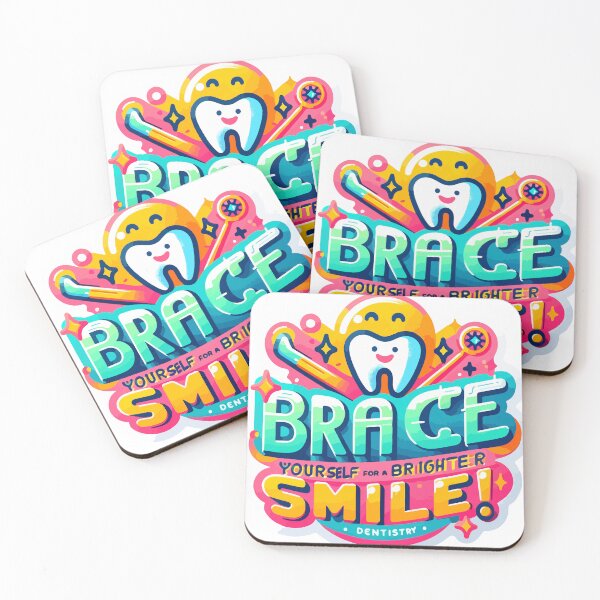 Item preview, Brace Yourself for a Brighter Smile - Colorful Orthodontic Design designed and sold by ShopiDentistry.