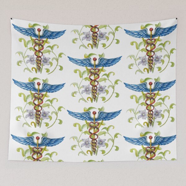 Item preview,  A Botanical Caduceus Cutout - Blossoming Health designed and sold by EmeraldeaArt.