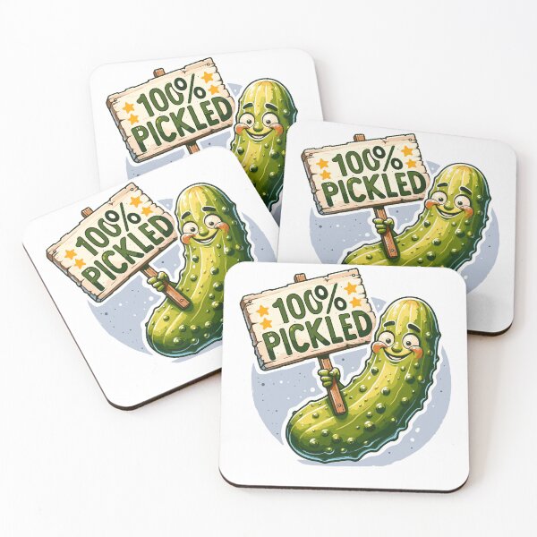 Item preview, Funny Pickle 100% Pickled Retro designed and sold by CosyTeal.