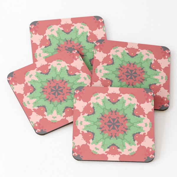 Item preview, Retro Mandala Flower Green and Red designed and sold by WormholeOrbital.