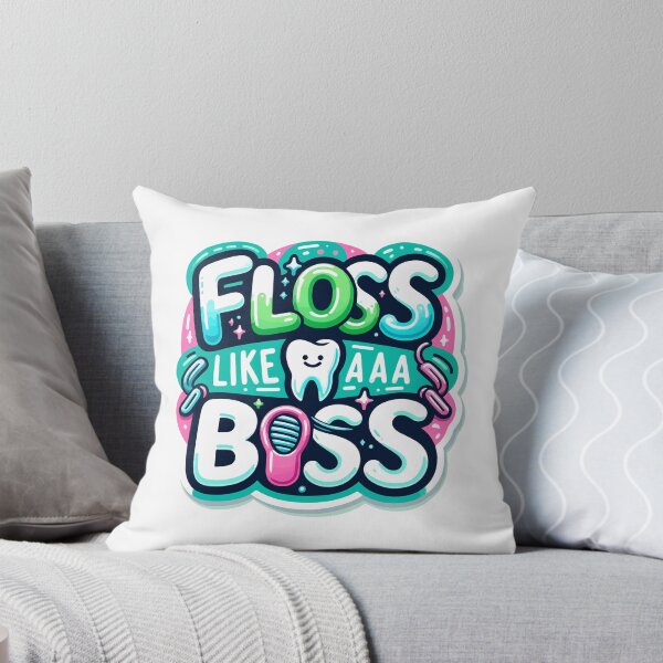 Item preview, Floss Like A Boss - Vibrant Dental Hygiene Sticker designed and sold by ShopiDentistry.