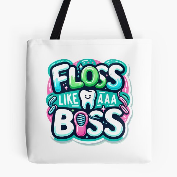 Item preview, Floss Like A Boss - Vibrant Dental Hygiene Sticker designed and sold by ShopiDentistry.
