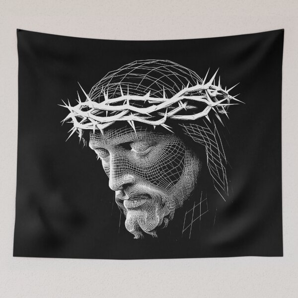 Item preview, The Passion of Jesus: A Minimalist Wire frame Portrait designed and sold by Aroncross111.