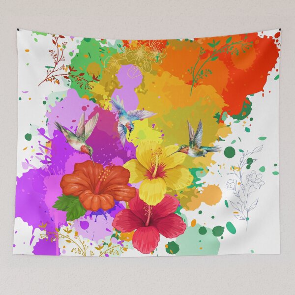 Item preview, Hibiscus and Hummingbirds designed and sold by tomorrowsart.