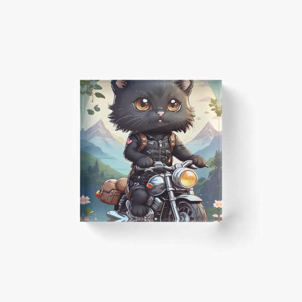 Item preview, Cute motorcyclist kitten designed and sold by M-Y-A-R-T-.