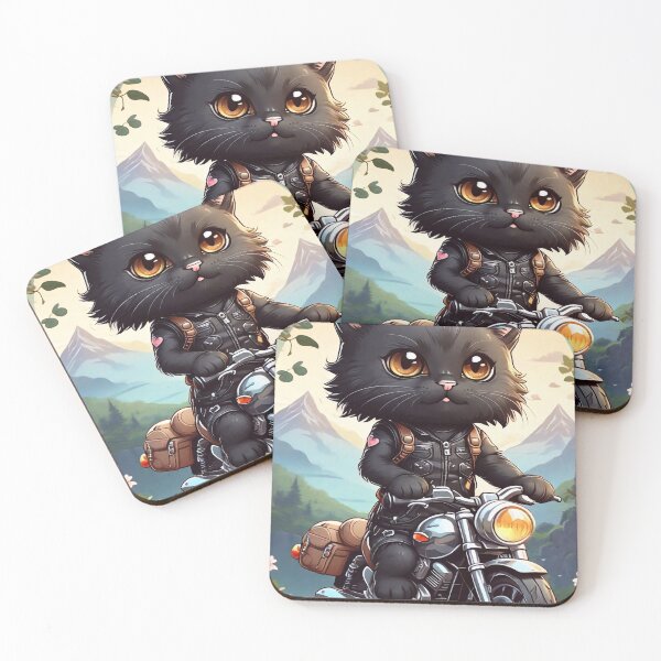 Item preview, Cute motorcyclist kitten designed and sold by M-Y-A-R-T-.