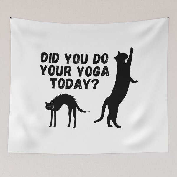 Item preview, Did you do your yoga today? | Cat stretching design designed and sold by Enchantedbox.