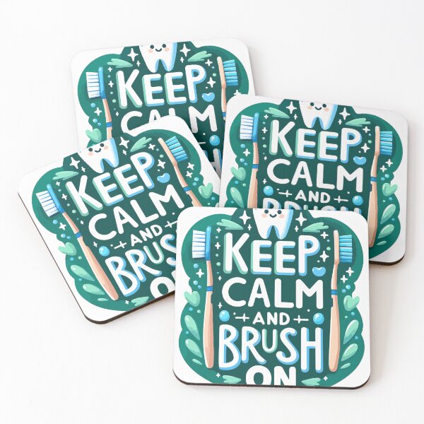Item preview, Keep Calm and Brush On - Playful Dental Hygiene Design designed and sold by ShopiDentistry.