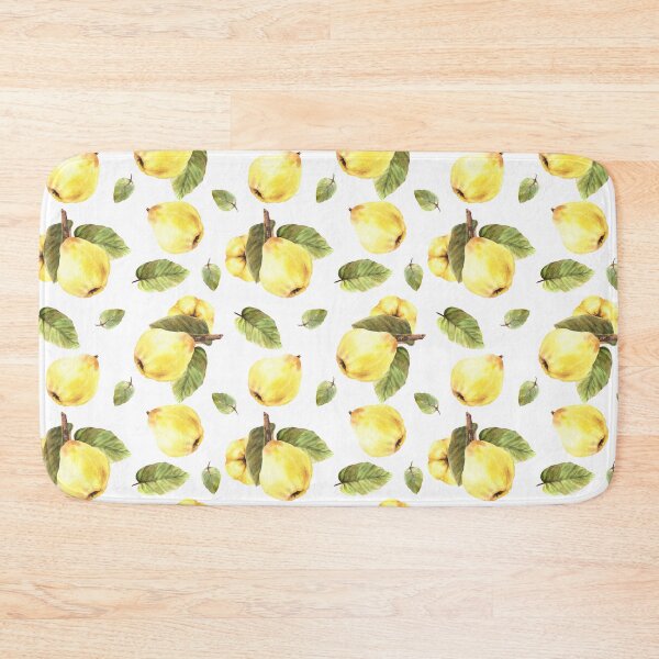 Item preview, Watercolor hand drawn branch of quince fruits with leaves seamless pattern designed and sold by BartolArt.