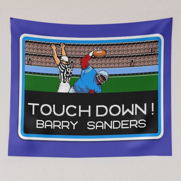 Item preview, Tecmo Bowl touchdown Barry Sanders fan art designed and sold by barefootmk.