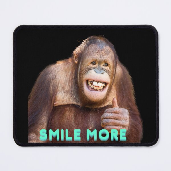Item preview, Orangutan smiles, presses "Like", lives a positive life, big monkey is happy, uses his picture to make t-shirts and meme stickers. designed and sold by attakorn.