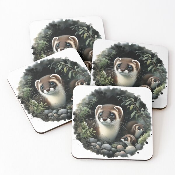 Item preview, Japanese weasel animal art designed and sold by RubisLeaf.