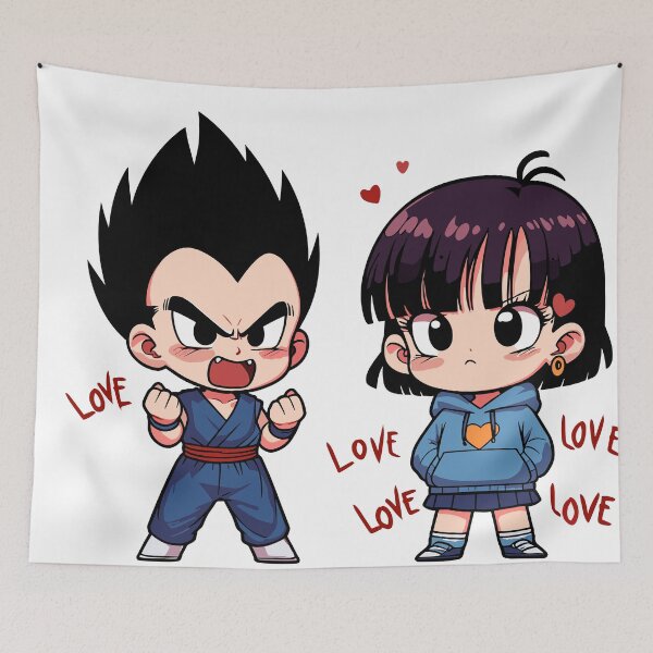 Artikelvorschau, Chibi Chaos: Super Mad Vegeta & Lovestruck Fan-Aufkleber" entworfen und verkauft von diegomenjivar92.