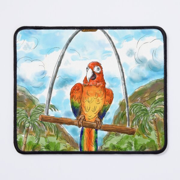 Item preview, Red scarlet macaw parrot with nature landscape background designed and sold by Nalidsa Sukprasert.