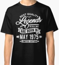 Camiseta clásica Legends born in may 1975