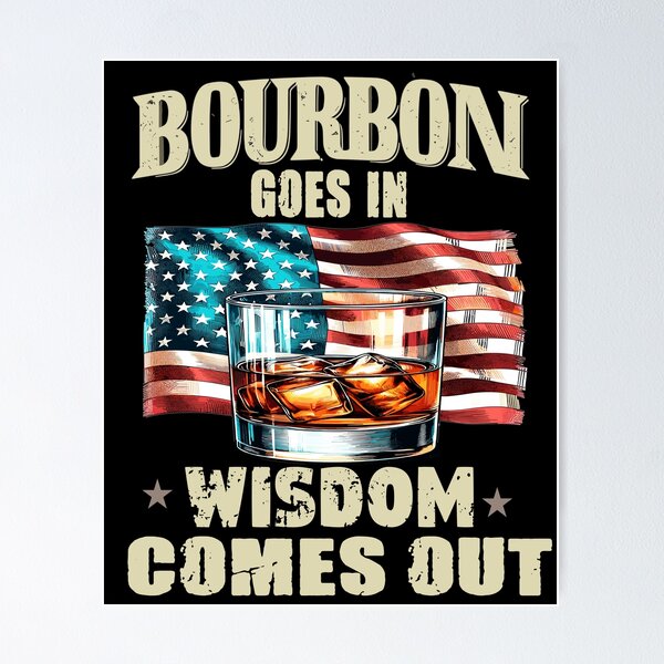 Item preview, Bourbon goes in, Wisdom comes out. Burbon lovers Gift designed and sold by SondosStudio.