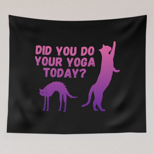 Item preview, Did you do your yoga today? | Cat stretching design designed and sold by Enchantedbox.
