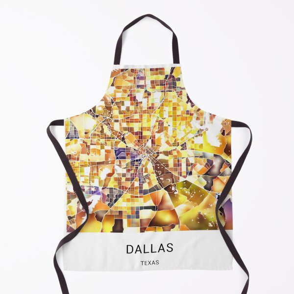 Aperçu de l'œuvre Carte de la ville nommée Dallas Texas - Jaune doré créée et vendue par StylishStacks.