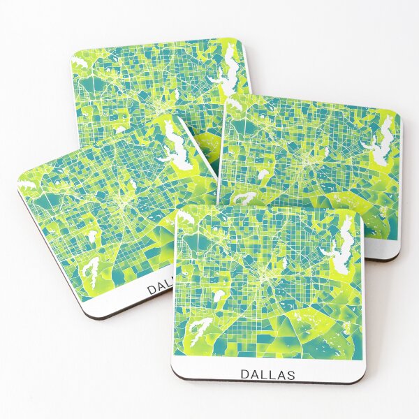 Item preview, Dallas Texas Named City Map - Green-Yellow Duotone designed and sold by StylishStacks.