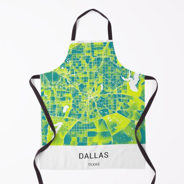Aperçu de l'œuvre Carte de la ville nommée Dallas Texas - Duotone vert-jaune créée et vendue par StylishStacks.