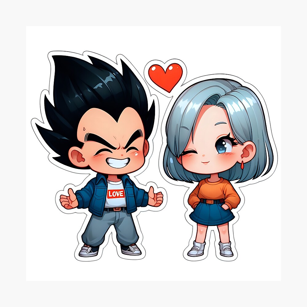 Chibi Love: Vegeta & Bulma Perfect Couple Sticker