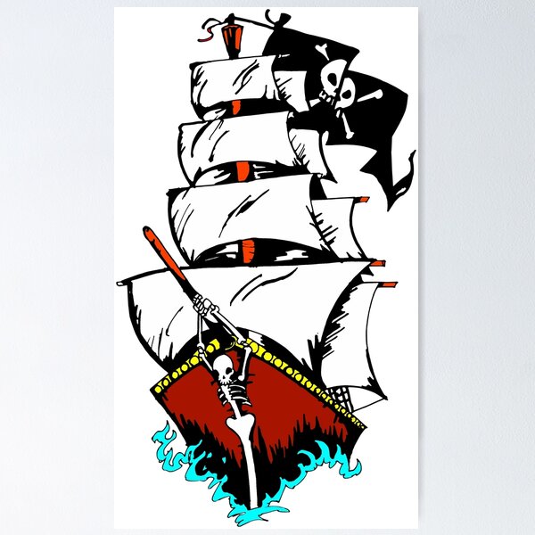 Wall Mural Vector illustration of Pirate Ship 