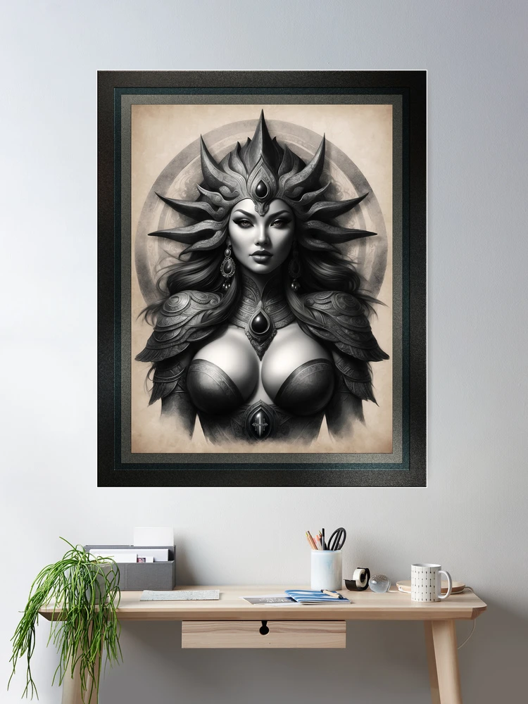 Nemah The Enchantress AI Concept Art by Xzendor7 - A Captivating Vision Of Beauty 2 Nemah The Enchantress Spectacular AI Concept Art Illustration Portrait by Xzendor7 Room Decor Poster Art Print