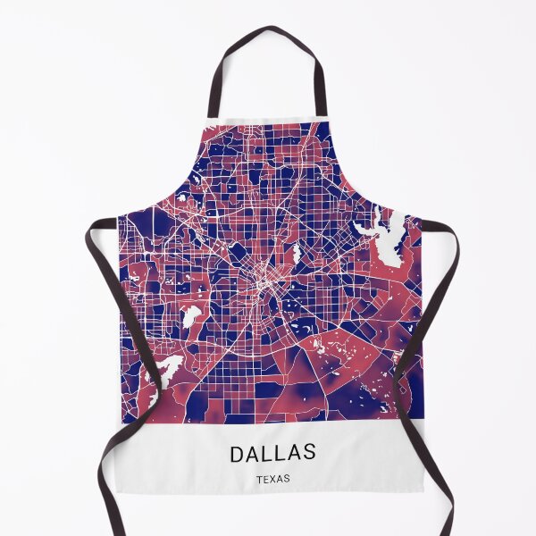Aperçu de l'œuvre Carte de la ville nommée Dallas Texas - Duotone rouge-bleu créée et vendue par StylishStacks.
