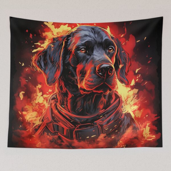 Item preview, Labrador dog in fire burning designed and sold by SkyEditor.