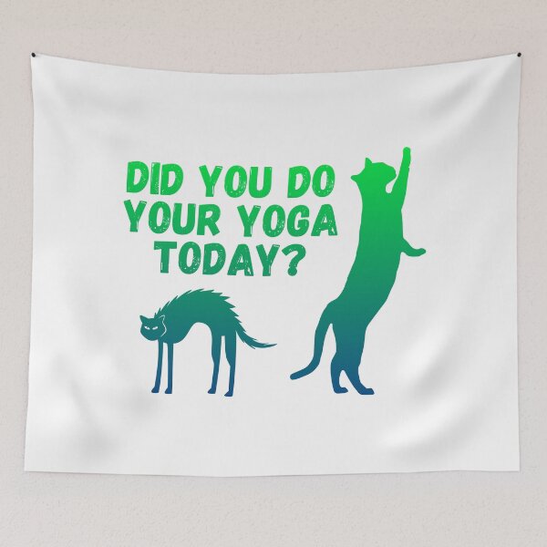 Item preview, Did you do your yoga today? | Cat stretching design designed and sold by Enchantedbox.