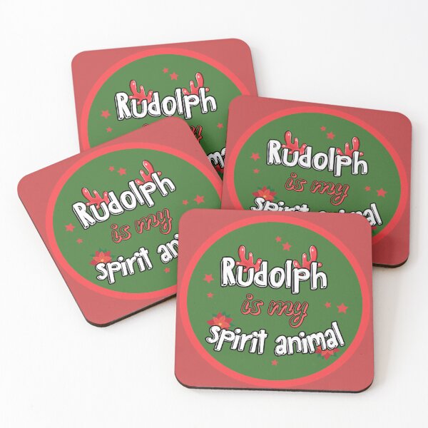 Item preview, Rudolph is my spirit animal funny Christmas pun design designed and sold by Nadz From Pixelplay.