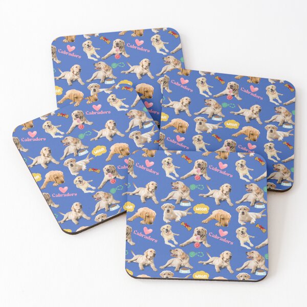 Item preview, Golden Labradors seamless pattern designed and sold by Fantacaroo Designs.