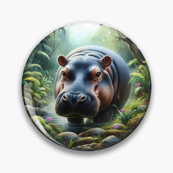 Item preview, Pygmy hippopotamus animal art designed and sold by RubisLeaf.