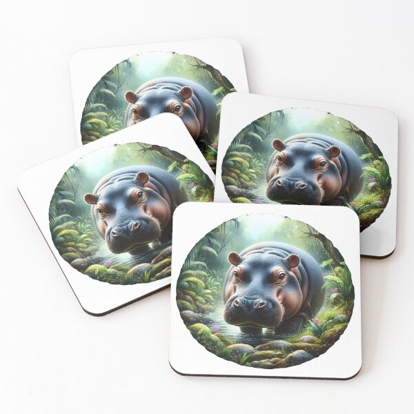Item preview, Pygmy hippopotamus animal art designed and sold by RubisLeaf.
