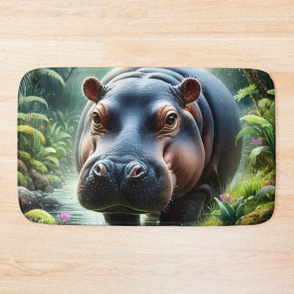 Item preview, Pygmy hippopotamus animal art designed and sold by RubisLeaf.