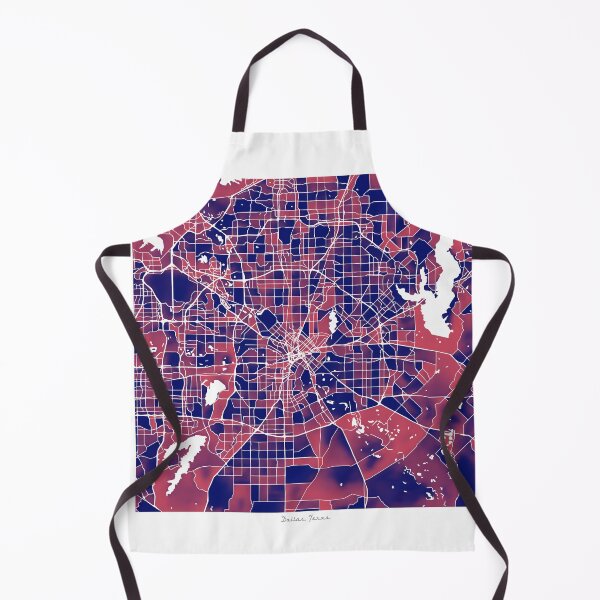 Aperçu de l'œuvre Carte de la ville de Dallas au Texas - Duotone rouge-bleu créée et vendue par StylishStacks.