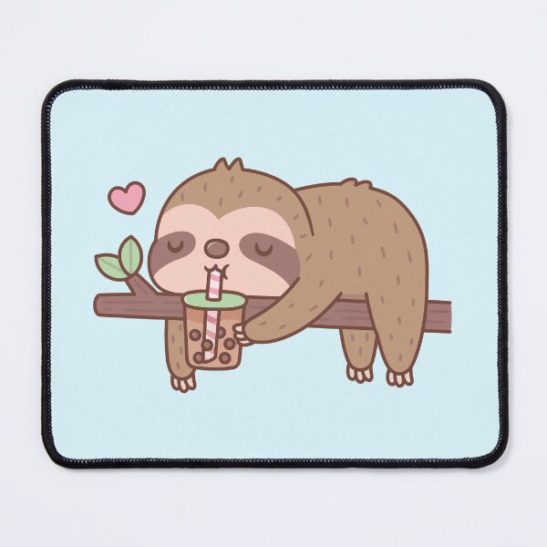 Item preview, Cute Chilling Sloth Drinking Bubble Tea designed and sold by rustydoodle.