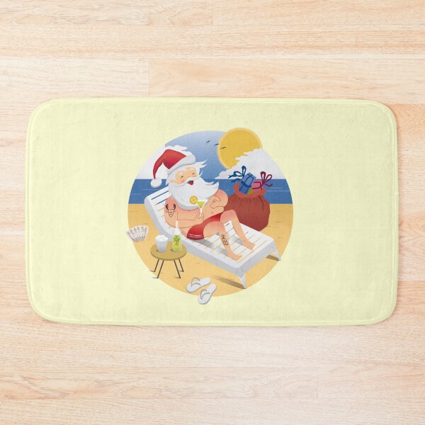 Item preview, Tropical Santa Claus drinking a cocktail on the beach designed and sold by Rômulo Queiroz.