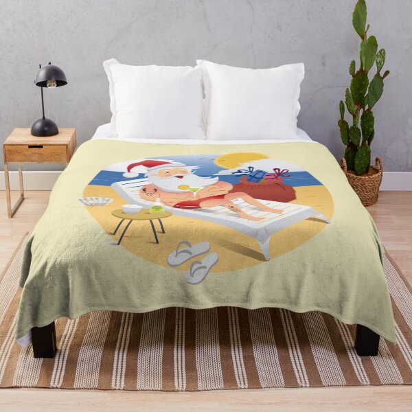 Item preview, Tropical Santa Claus drinking a cocktail on the beach designed and sold by Rômulo Queiroz.