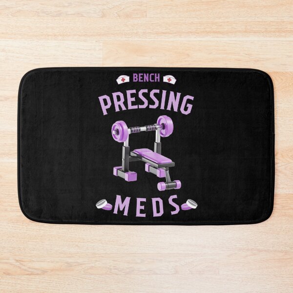 Item preview, Funny Gym Nurse Bench Pressing Meds  designed and sold by MotivaChic.