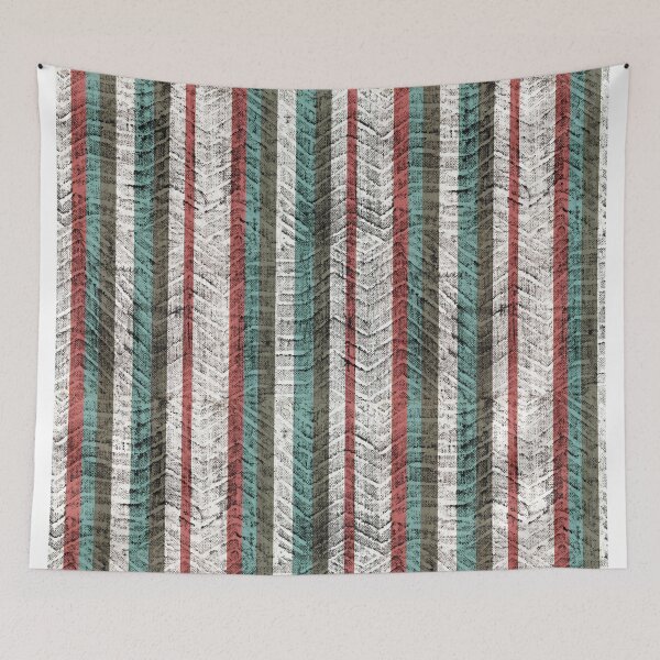 Item preview, Tire texture stripes zigzag red cyan designed and sold by Alessandro Remo Mazzoni Remotextiles.