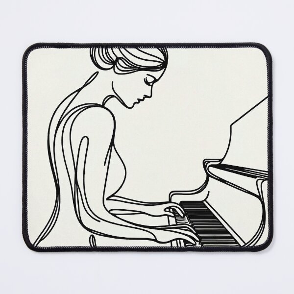 Item preview, Girl Playing the Piano - Line Art  designed and sold by LineArtByLovi.