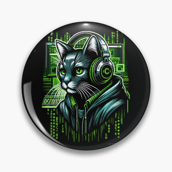 Item preview, Hacker Cat - Funny Animals - Geek Cat Programmer #2 designed and sold by InkCraftHouse.