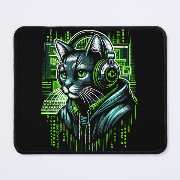 Item preview, Hacker Cat - Funny Animals - Geek Cat Programmer #2 designed and sold by InkCraftHouse.