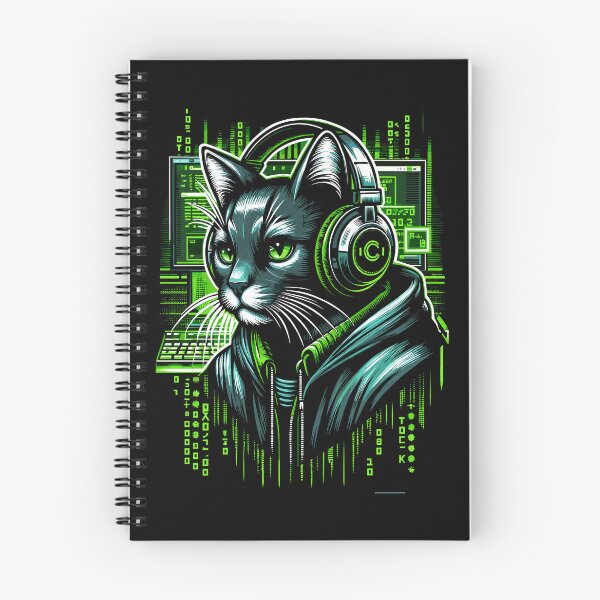 Item preview, Hacker Cat - Funny Animals - Geek Cat Programmer #2 designed and sold by InkCraftHouse.
